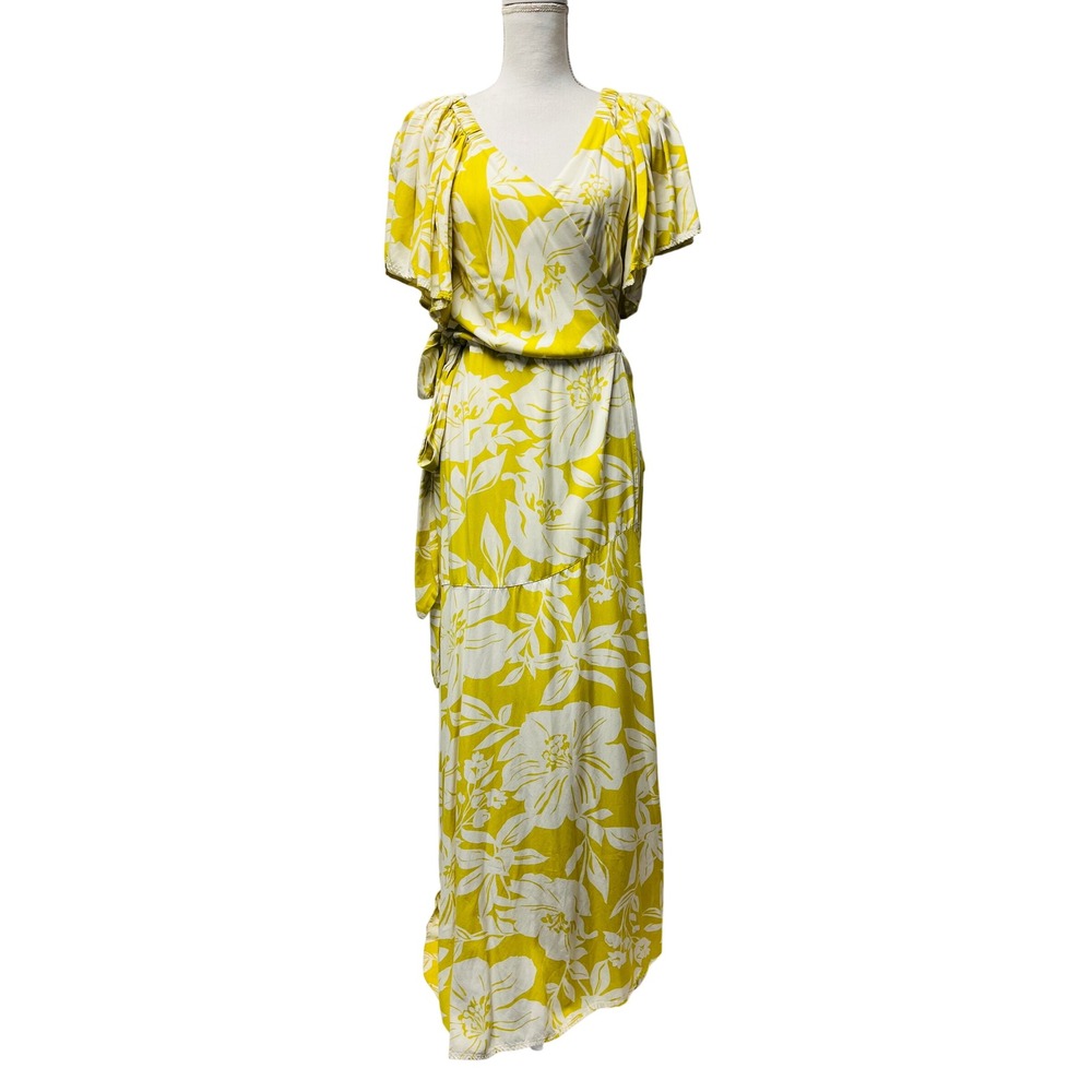 L*Space M Maxi Wrap Dress Tropical Beach Cruise Romantic Feminine Resort Flowy